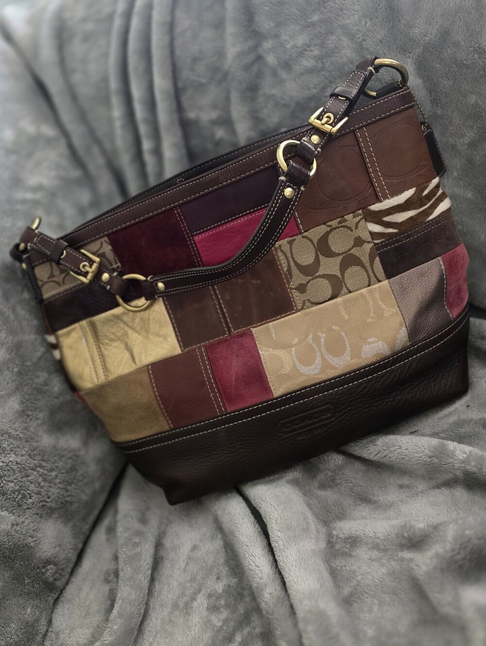 Y2k Vintage Coach Patchwork Shoulder Bag